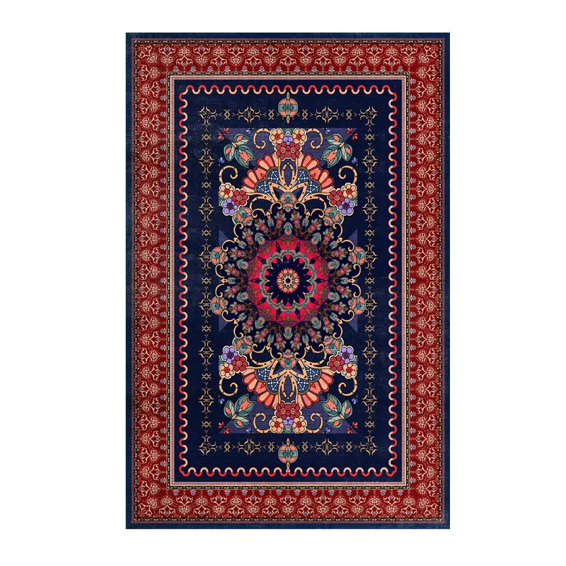 Tapis Classique Crème & Or – Décor Floral Raffiné