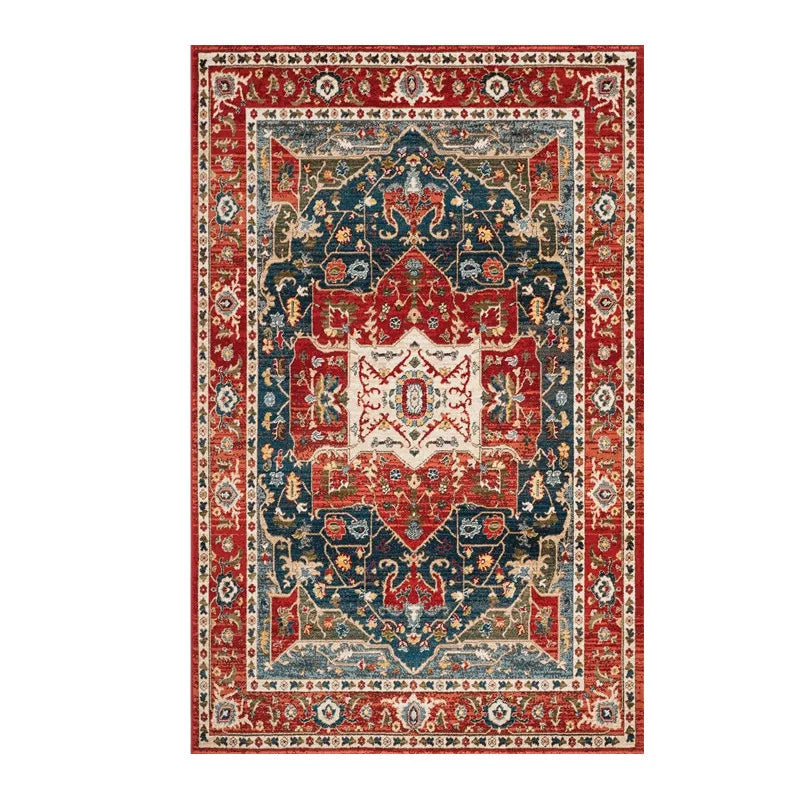 Tapis Floral Vintage Multicolore – Style Jardin Oriental