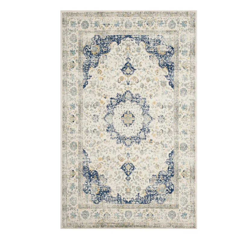 Tapis Oriental Chic Bleu & Crème – Décor Raffiné