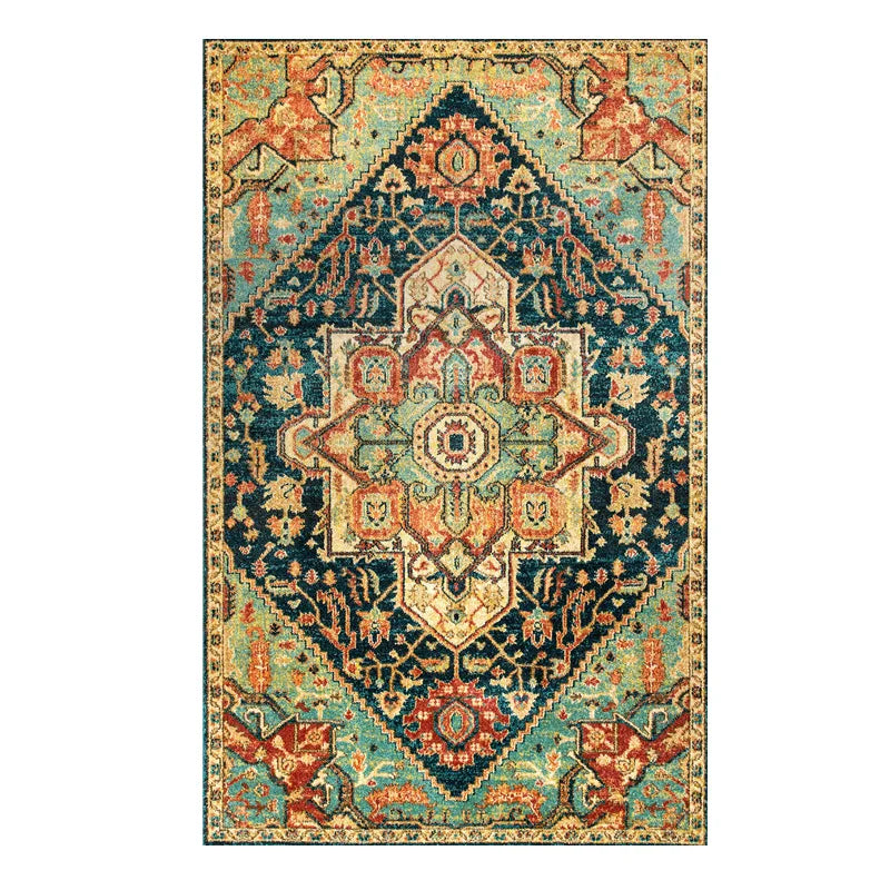 Tapis Oriental Élégance Bleu Pastel – Motifs Floraux Classiques