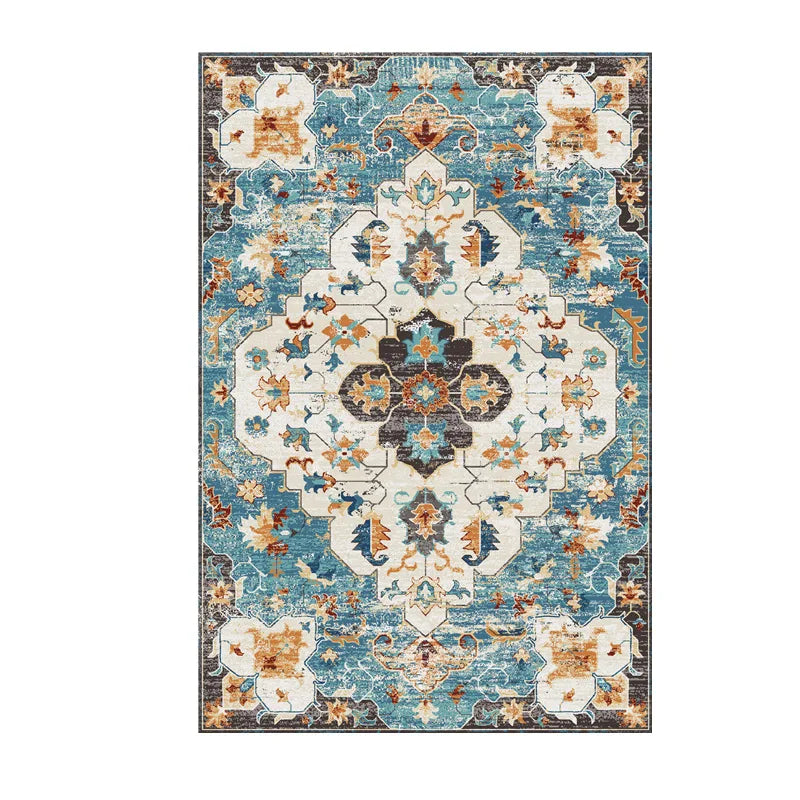 Tapis Oriental Traditionnel Beige & Bleu – Style Intemporel