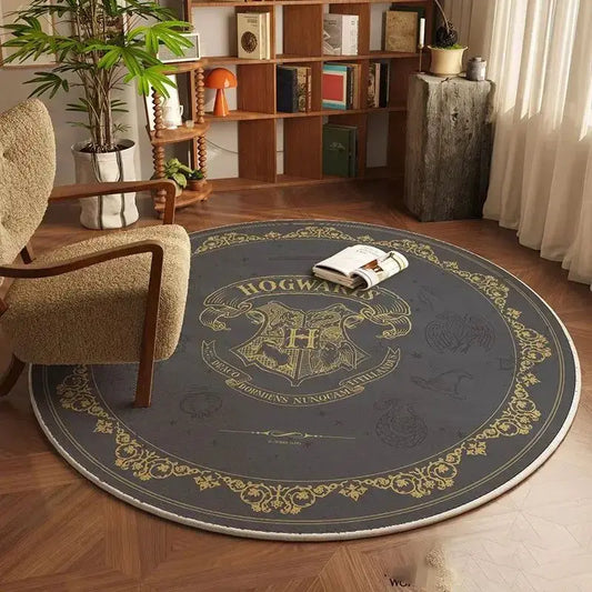 Tapis Rond Hogwarts (Poudlard) – Design Luxe & Univers Magique