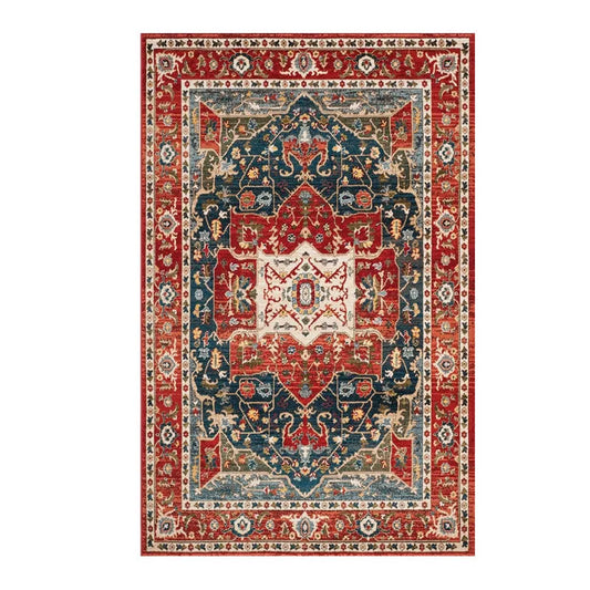 Tapis Floral Vintage Multicolore – Style Jardin Oriental