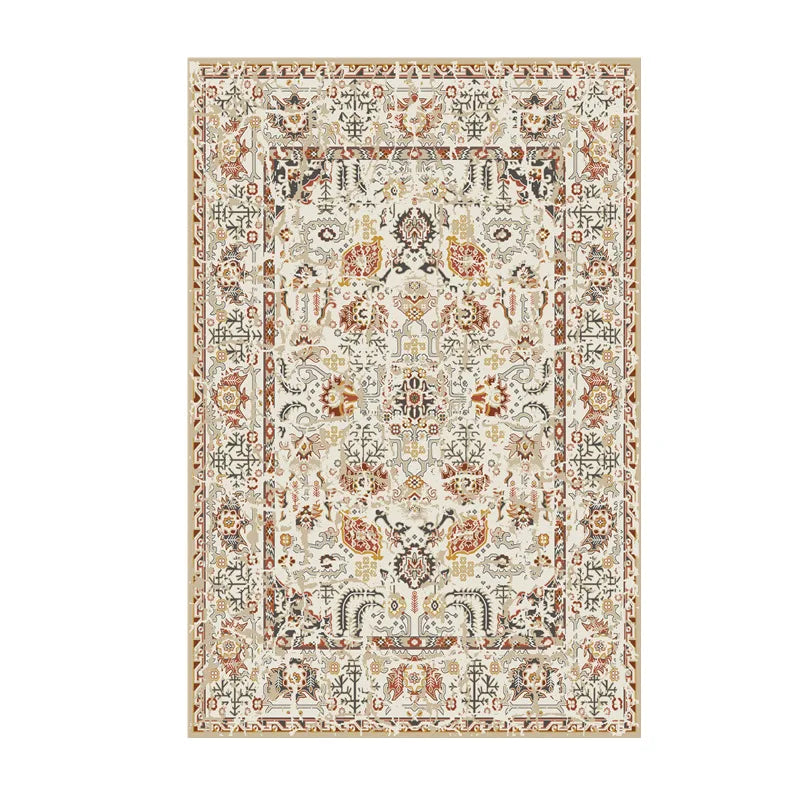 Tapis Vintage Artistique – Motifs Floraux Colorés