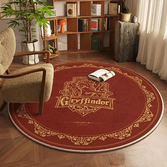 Tapis Rond Maison Gryffondor (Gryffondor) – Style Rouge Royal & Confort Absolu