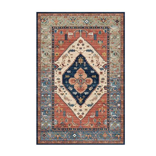 Tapis Élégant Noir & Beige – Motifs Floraux Détaillés